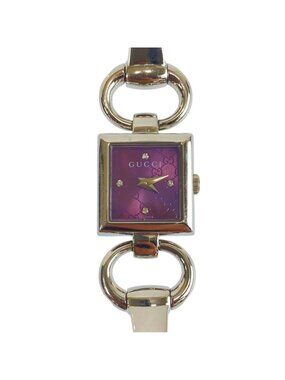 Gucci Horsebit Tornavoni Watch 120 Purple Silver Stainless Steel